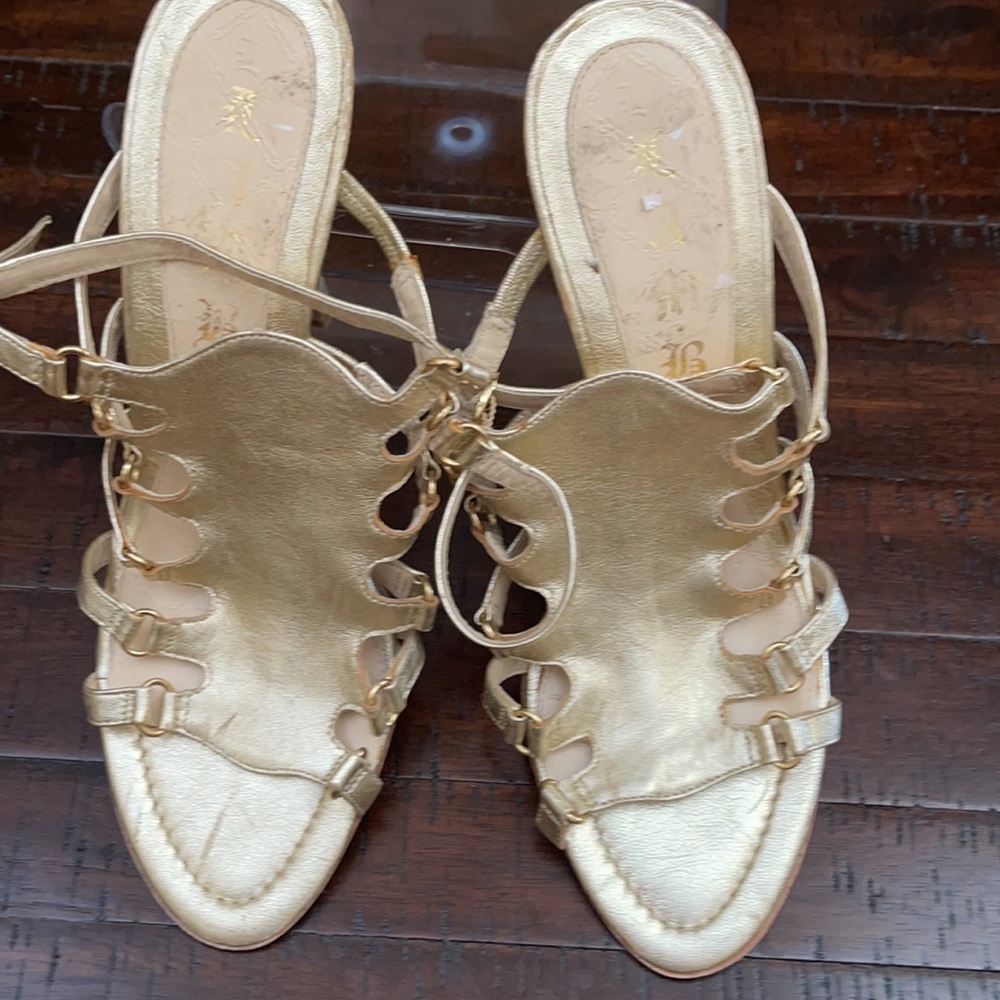 LAMB Gold Metallic Heels